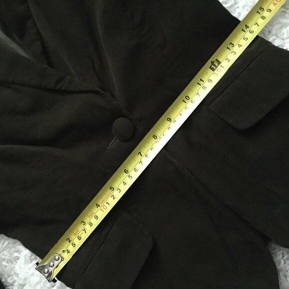 Vintage Y2K Olive Brown Cotton Corduroy Single Button Blazer - Picture 12 of 16
